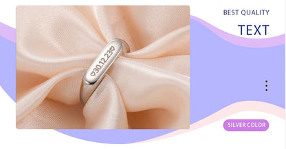 Couple Engrave Name Finger Ring Personalized Custom Gift For Woman Men Wedding Marry Love Silver Color Stainless Steel Jewelry