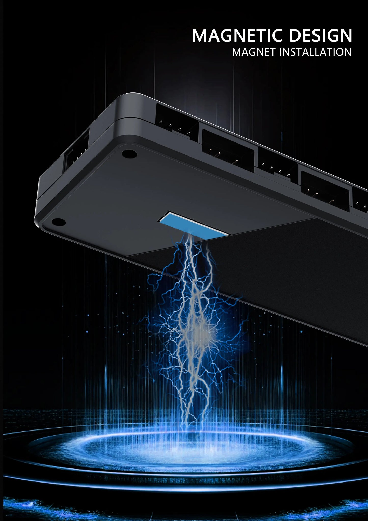 UPSIREN HU-8 Chassis Fan Hub，8 Sets of ARGB and PWM Interfaces,Bottom magnetic design，Support motherboard synchronization