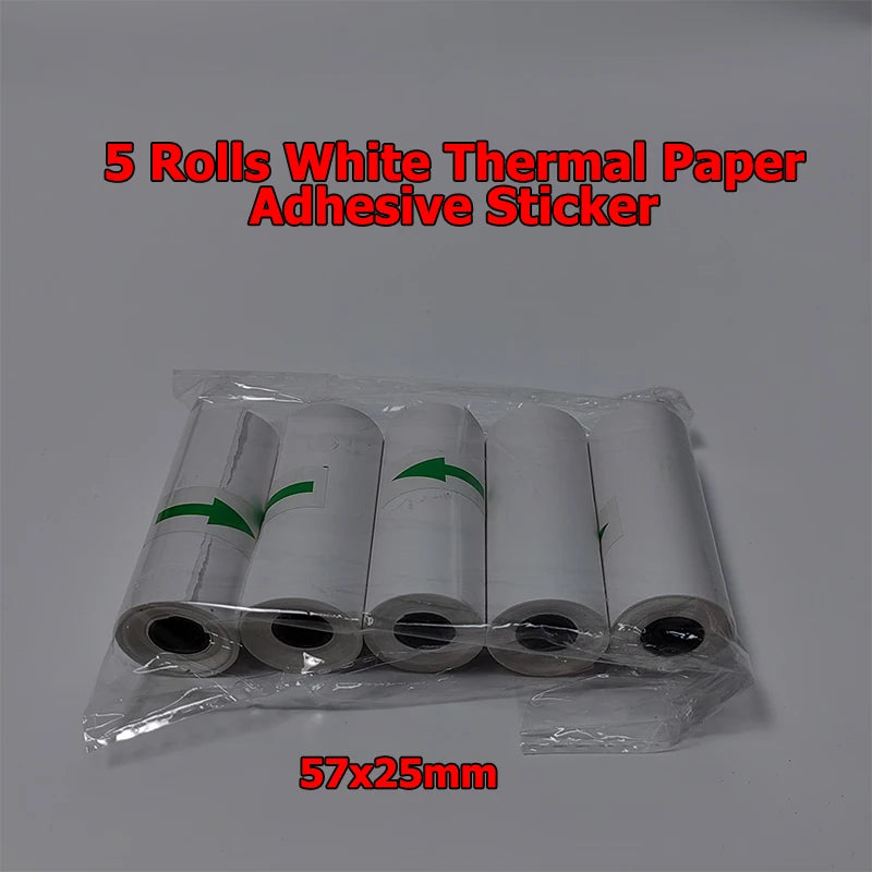 5 Rolls 10 Years Use PeripageThermal Adhesive Sticker Photo Paper for Cute Cat Mini Paperang Memobird Poooli Printers Supplies