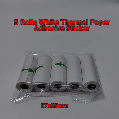 5 Rolls 10 Years Use PeripageThermal Adhesive Sticker Photo Paper for Cute Cat Mini Paperang Memobird Poooli Printers Supplies