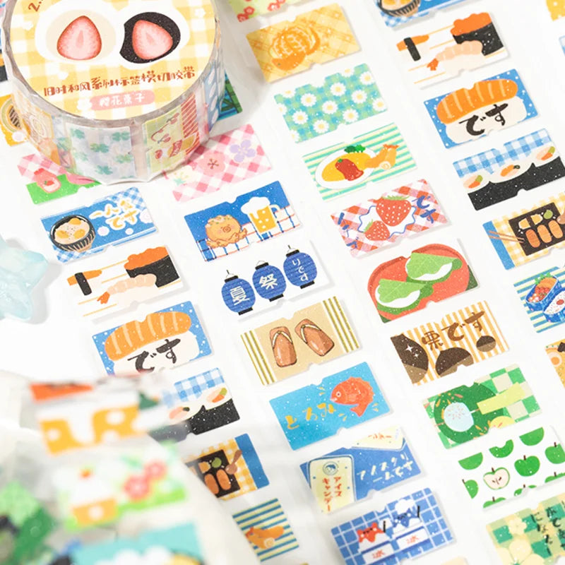 Mr.Paper Old Time Japanese Style Label Die Cut Tape scrapbooking washi tape DIY Handbook colourful tape Student Stationery Gift