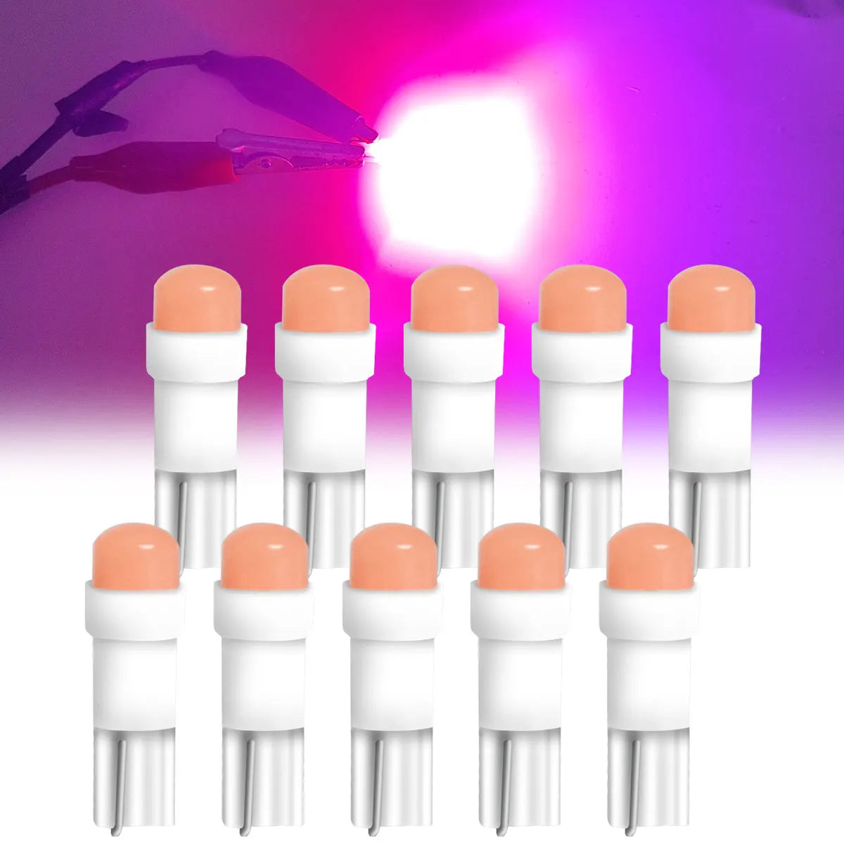 10PCS T5 LED Lights W1.2W W3W LED Car Interior Light Auto Side For Car Turn Signal Dome Door Reading Backup Clearance Lights