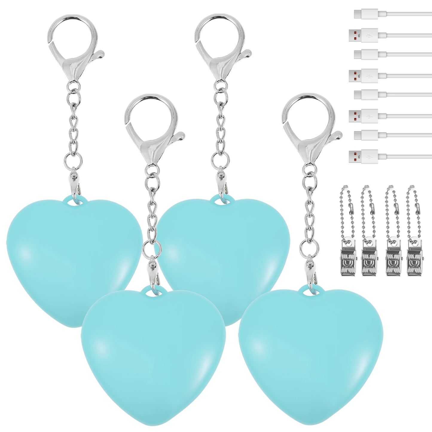 1/2/4Pcs Handbag Night Light Heart-Shape Purse Light LED Automatic Sensor Rechargeable Touch Wallet Tote Bag Mini Light Keychain