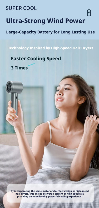 Hot Portable Handheld Fan High-speed Powerful USB RechargeableFans LED Display Essential For Summer Travel MINI  Fan