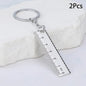 ♥Mini Stainless Steel Ruler Keychain | 1-5cm Portable Measuring Tool Key Rings (Anti-loss Measuring Ruler)