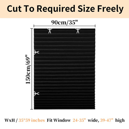 1Pc Shades Self-adhesive Half/Full Windows Nonwoven Folding Curtain Bathroom Balcony Living Room Balcony Curtains Pleated Blinds