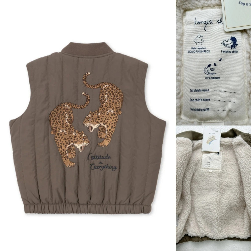 2025 KS Brand Winter Baby Boys Lambswool Jackets Vest Kids Clothes Girls Cherry Jackets Outerwear Coats Flight Suit Jackets 1-9Y