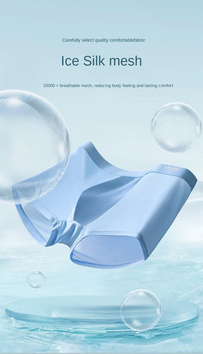 Men Boxers Men's Underwear 3A Antibacterial Underpants Ice Silk Men Boxer Shorts Breathable Elastic Male Panties Plus Size L-6XL