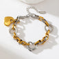 GANPUP 316L Stainless Steel Metal Beads Charms Bracelet Bangle for Women Texture Trendy Wrist Chain Jewelry Gift Bijoux Femme