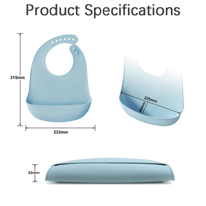 1PC Portable Baby Silicone Bib Ultra-thin Silicone Drool Bag Waterproof And Easy To Clean A Bib For Feeding Children And Infants