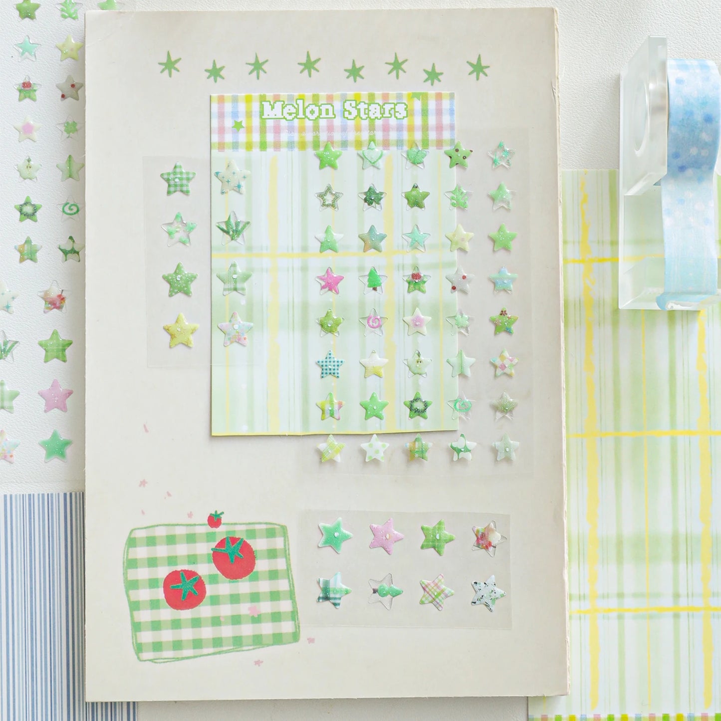 4 Designs Candy Star Series Lovely Five Point Star Theme Resin Stickers for Scrapbooking DIY Frame Collage Decoration