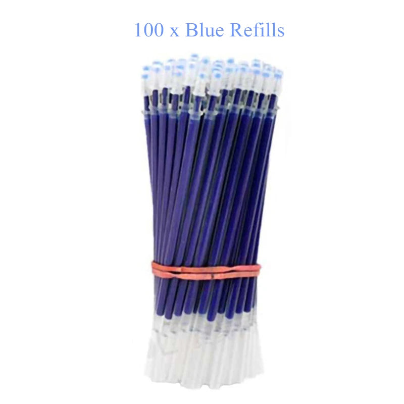 3 Gel Pens + 50 Refills Set 0.38mm Black Blue Red Ink Bulk Pens Thin Tip Journal Writing School Supplies Stationery Wholesale