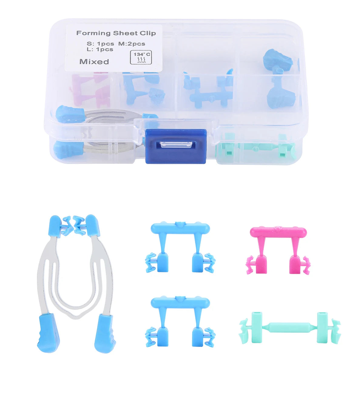 Azdent Dental Matrix Sectional Contoured Metal Spring Clip Rings Clamps Wedges Dentist Tools