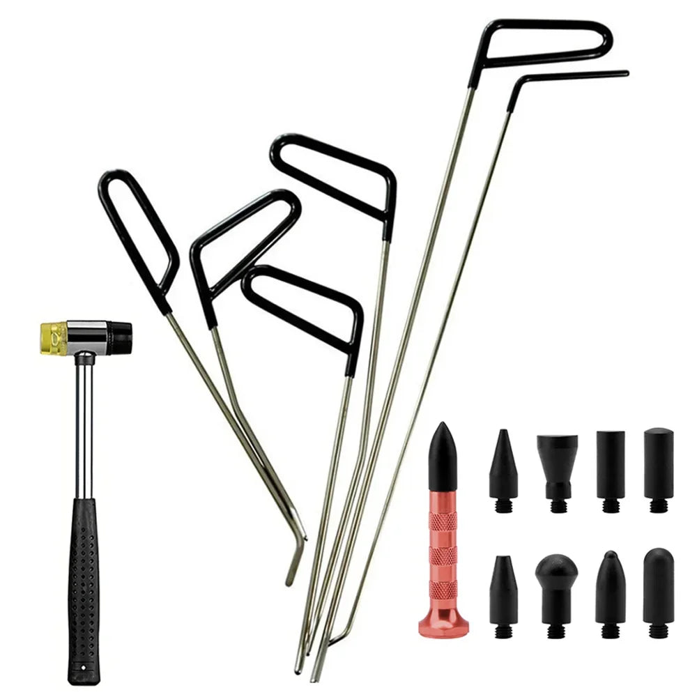 Car Hook Rods Paintless Dent Repair Hail Remover Hooks Rods Kits Auto Body Dents Stainless Steel Hands Tools