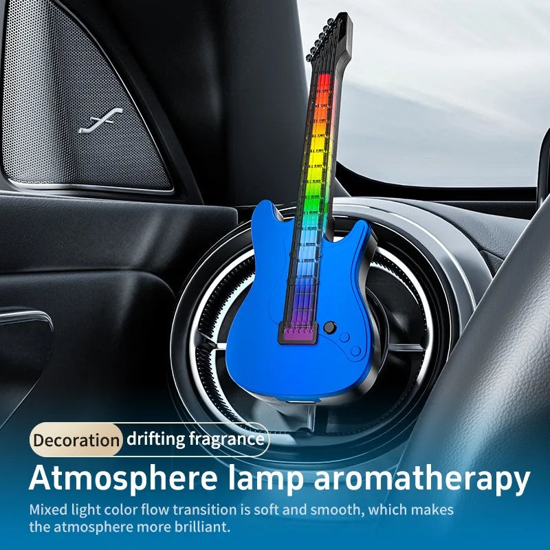 1PC Car Air Conditioner Vent Guitar Aromatherapy Atmosphere Light Perfume Fragrance Decorative Music Pickup Lamp Car Accessories