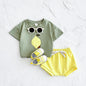 Newborn Summer Baby Clothes 2PCS Infant Toddler Set Fruit Lemon Print Round Neck T-shirt+Shorts Boys Girls Outfit Set 1-3Y