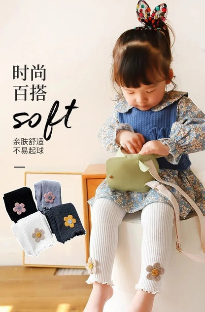 Baby Leggings for Spring and Autumn Cotton Children's Adjustable Pants Baby Girls Look Good Long Pants for Outerwear Clothing