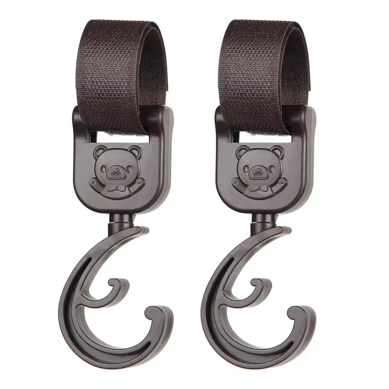 Universal Outdoor Stroller Accessories Baby Pram Hooks Rotate Hanging Bag 360 Degree Cart Organizer Storage Bag Hanger