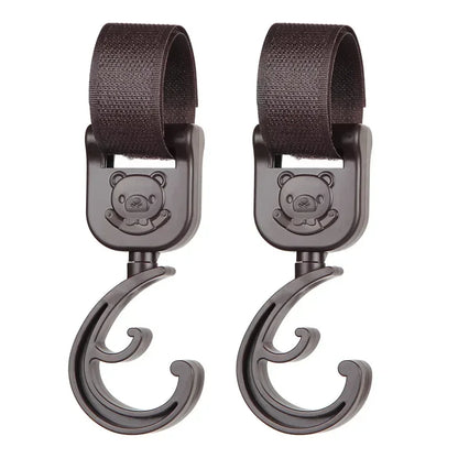 Universal Outdoor Stroller Accessories Baby Pram Hooks Rotate Hanging Bag 360 Degree Cart Organizer Storage Bag Hanger