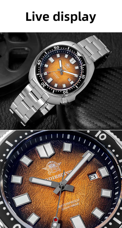 ADDIESDIVE Men Watch Sapphire Glass AR Coated Quartz Watches Luminous 200m Waterproof Turtle Diver Watch Reloj Hombre AD2511