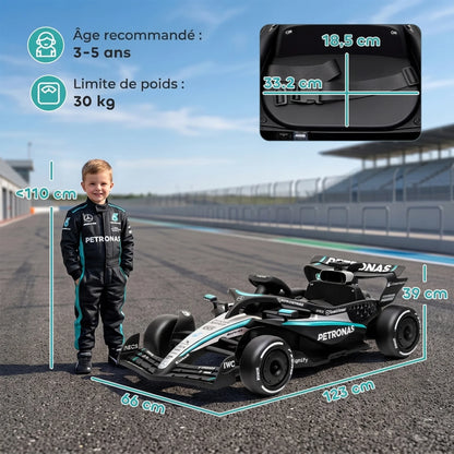 12-valve electric kart for children, electric car delivered with 2 motors, remote control, three-speed electric kart, black