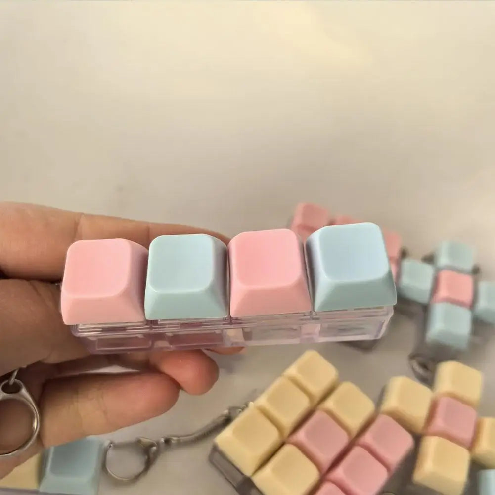 Fidget Decompression 1/4/5/9 Keyboard Key Toy Anti Stress Finger Keyboard Games For Adults Antistress Toys Boys Girls Keychain