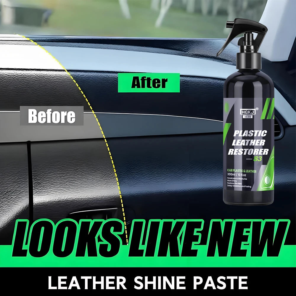 Car Plastic Leather Restorer Spray Polish Cleaner Coating Agent  Back To Black More Gloss Car Cleaning Products S3