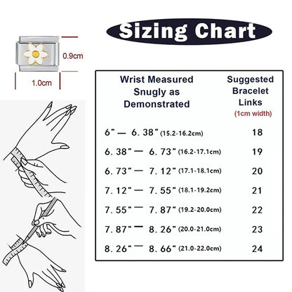 Shiny Zircon Stars Heart Bow Knot Butterfly Italian Charm Links Fit 9mm Stainless Steel Bracelet Women Jewelry DIY Making Gifts
