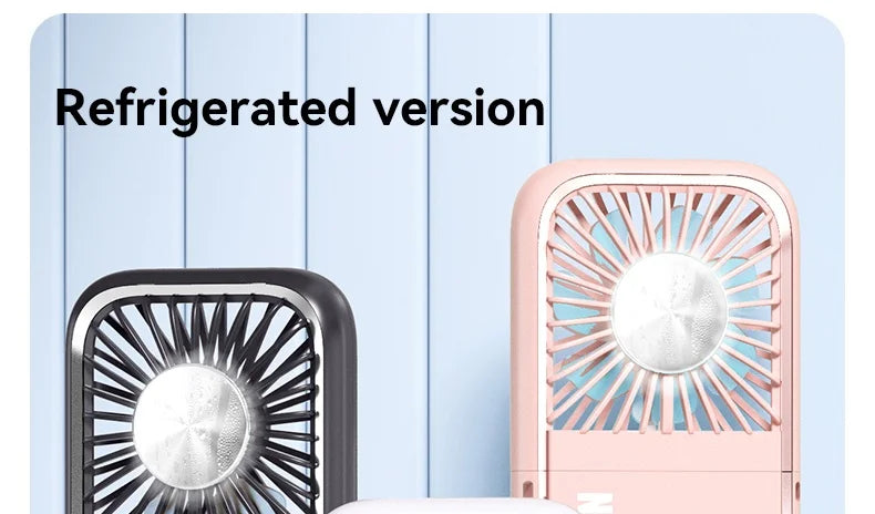 Multifunction Foldable Hand Fan USB Charging Mini Portable Hanging Neck Air Cooling Fan Semiconductor Refrigeration Small Fan