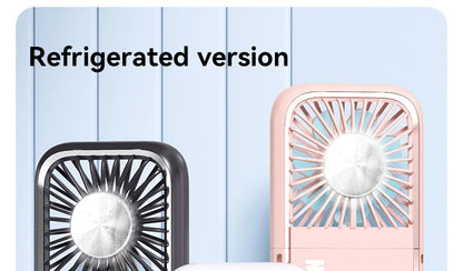 Multifunction Foldable Hand Fan USB Charging Mini Portable Hanging Neck Air Cooling Fan Semiconductor Refrigeration Small Fan