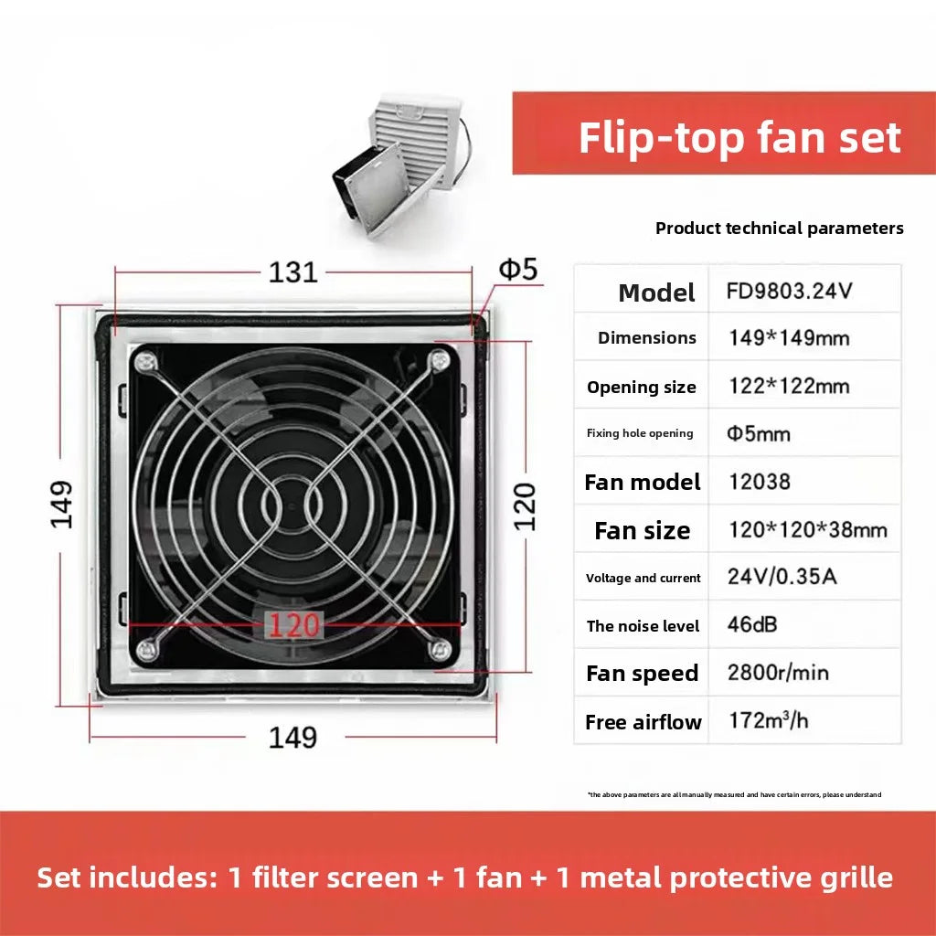 803 150*150mm Enclosure Cabinet Ventilator Filter Kits 120mm X 38mm AC EC 115V 230V DC 12V 24V Cooling Fan Dustproof Waterproof