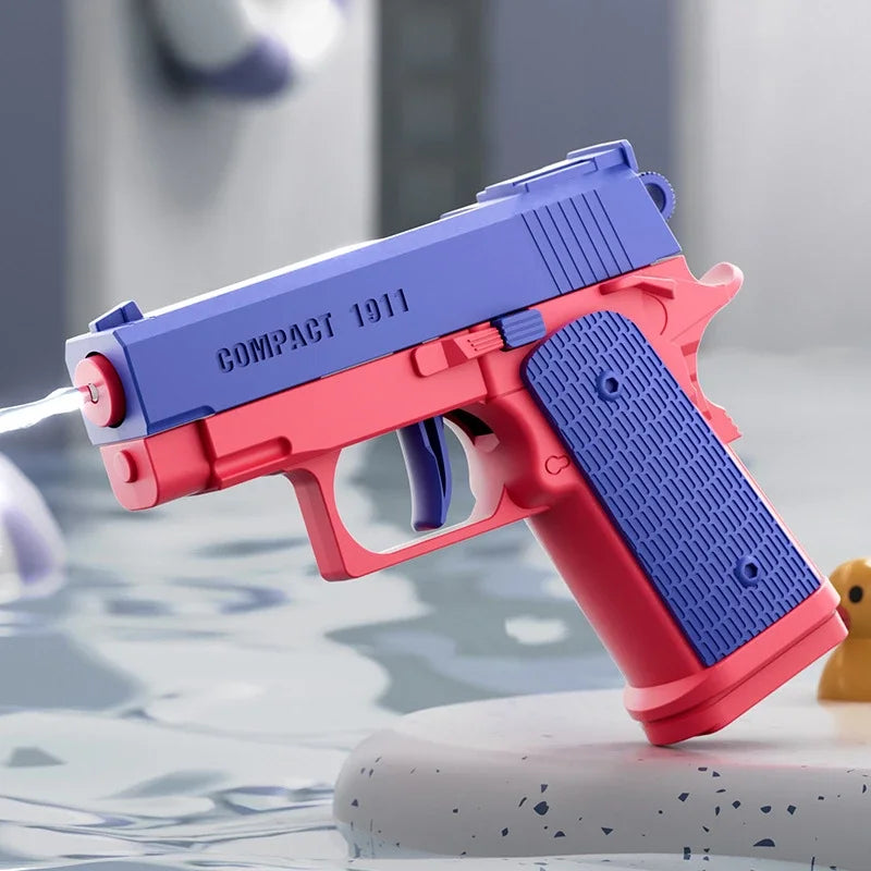 Mechanical Continuous Firing Water Gun Toys for Kids Summer Outdoor Beach Pool Toy High-pressure Mini Pistol Water Guns for Baby