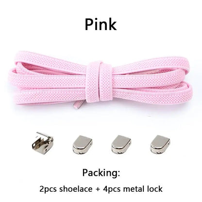No tie Shoe laces Elastic laces Sneakers Flat Shoelaces without ties Quick Shoelace for Shoes Kids Adult One Size fits All Shoes