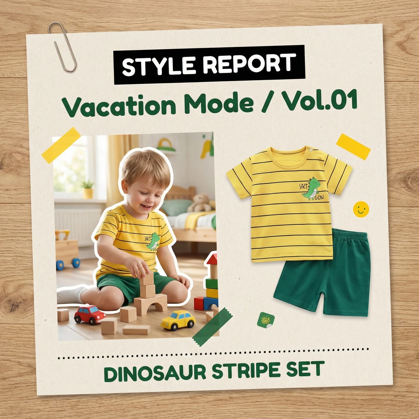 Summer Casual Baby Set Dinosaur Style Stripe T-shirt+Shorts 2Pcs Clothes for Boys Girls Soft Cotton Infant Outfit