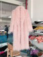 Women Faux Sheep Fur Long Coat Cardigan Thermal Loose Maxi Jackets Plush Coats Female Jacket Autumn Winter Furry Outerwear