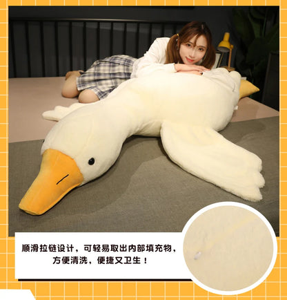 50-190cm Large Brown Hug Stuffed Animal Duck Kawaii Giant Goose Plush Toy Sleeping Pillow Big Soft Doll Party Gift for Boy Girls