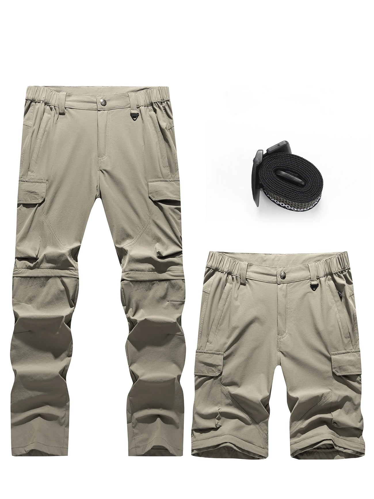 Men's Cargo Hiking Convertible Pants, Waterproof, Quick Dry, Lightweight, Removable Zipper, Perfect for Outdoor Adventures, Fishing and Camping, All-Season Versatile Hiking Gear.