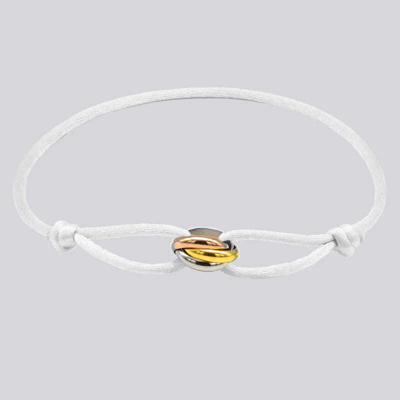 Zalman Wholesale GDS888 Luxury Unisex Bracelet 3 Metal Buckle Hand Chain Adjustable Men's Rope Bracelet for Women Jewelry Gifts