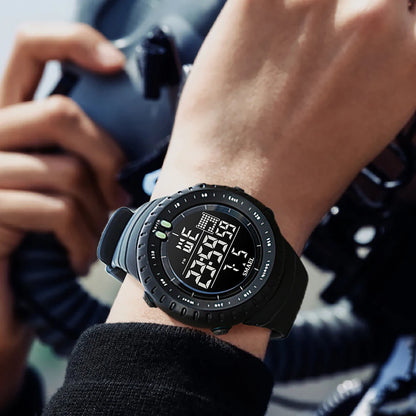SMAEL Brand Men Electronics Watch Outdoor Sports Waterproof Big Dial Digital LED Alarm Digital-watch 1237 Sport Watch