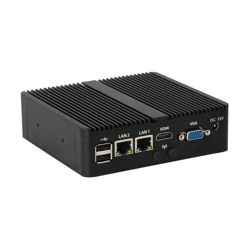 BEBEPC Fanless Industrial Mini PC with Intel Celeron J6412 J1900 Support Linux Computer with 2xRS232/485 2xGbE LAN Win10 Ready