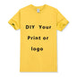 Custom T shirt Women Men Customised Printed 100% Cotton Short Sleeve Your Logo Photo Brand Text Tee Personalize Graphic Clothing