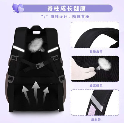 Love Pattern School Bag Backpack Pencil Case lunch bag Three Piece Set Nylon Fabric Waterproof Boy Girl Teenagers Trend Backpack