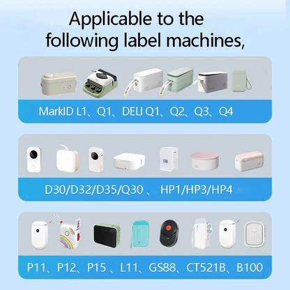 4 Rolls for Phomemo Adhesive Label for D30 Portable Thermal Label Maker, 0.47 X 1.57 In (12 X 40 mm) 180 Label/Roll Color P11 P1