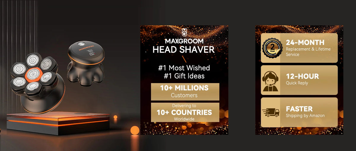 MAXGROOM 7D Head Shaver for Bald Men IXP6 Waterproof USB Rechargeable Electric Hair Trimmer Beard  Floating Blade Magnetic Razor
