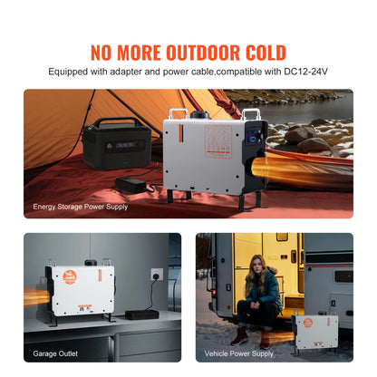 SucceBuy 2/8KW Diesel Heater 12V/24V All in One Diesel Air Heater with Bluetooth CO Alarm Portable Diesel Heater Car Heater for Vehicles and Outdoors