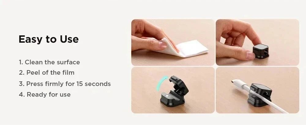 3/6/12Pcs/Set Magnetic Cable Clips Cable Organiser Adjustable Cord Holder Under Desk Organizing Cable Management Holder