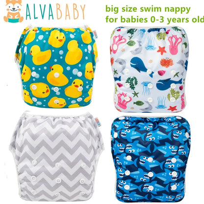 U Pick Alvababy Big Size Swim Diaper Swimsuit Cool Fashion Reusable Swim Nappy for Babies 0-3 years Old