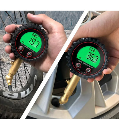 Tire Pressure Gauge 3-255PSI Backlight LCD Display Digital Air Pressure Gauge For Car Trucks Bikes
