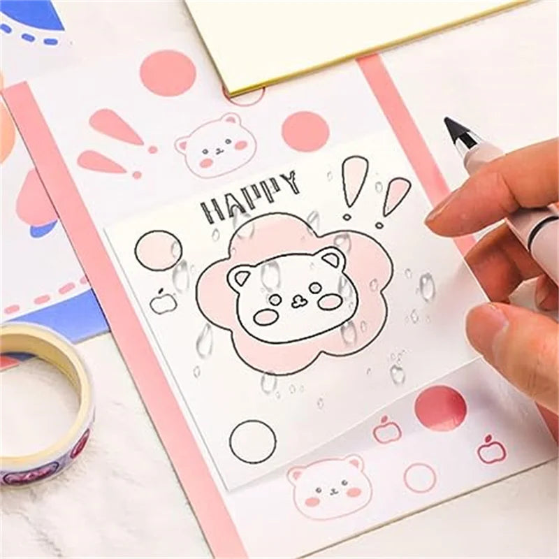 Transparent Sticky Note Pad, 3 Different Size See Through Clear Sticky Notes, Waterproof Memo Pad, PET Reminder Note