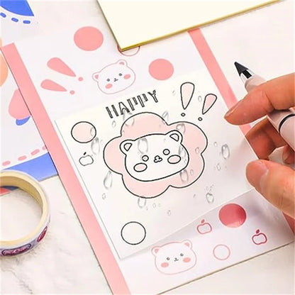 Transparent Sticky Note Pad, 3 Different Size See Through Clear Sticky Notes, Waterproof Memo Pad, PET Reminder Note